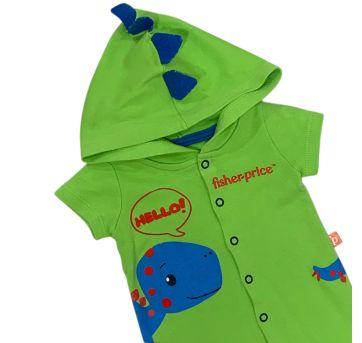 Romper Dino Verde Fisher Price - 3 a 6 meses - Fisher-Price