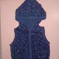 Colete bebê menina azul marinho com poá branco - 3 a 6 meses - Baby Club