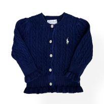 Roupa Blusa Tricô Azul Ralph Lauren - 9 meses - Ralph Lauren