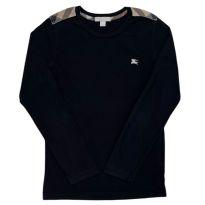 Camiseta Manga Longa Preta Burberry - 10 anos - Burberry