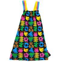 Vestido Alcinha Preto Estampado Fábula - 6 anos - Fábula