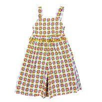 Macacão de alcinha Branco Estampado Fábula - 6 anos - Fábula