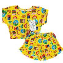 Conjunto Amarelo Estampado Fábula - 6 anos - Fábula