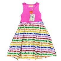 Vestido Rosa Listrado Fábula - 6 anos - Fábula