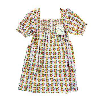 Vestido Manga Curta Colorido Fábula - 6 anos - Fábula