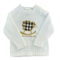 Casaco Manga Longa Branco Burberry - 6 meses - Burberry