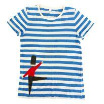 Camiseta Listrada Azul Burberry - 10 anos - Burberry