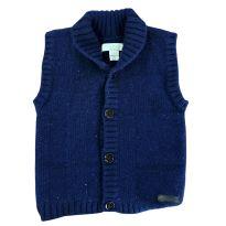 Colete Tricot Azul Marinho Burberry - 12 a 18 meses - Burberry