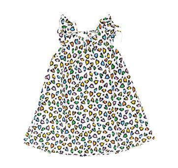 Vestido Manga Curta Branco Estampado Fábula - 6 anos - Fábula