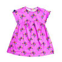 Vestido Rosa Estampado Manga Curta Fábula - 6 anos - Fábula