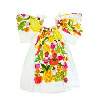 Vestido Branco Colorido Estampado Fábula - 6 anos - Fábula