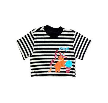 Camisa Listrada Branco e Preto Fábula - 6 anos - Fábula