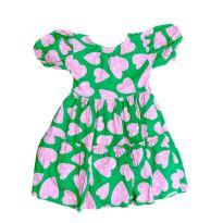 Vestido Verde e Rosa Estampado Fábula - 6 anos - Fábula