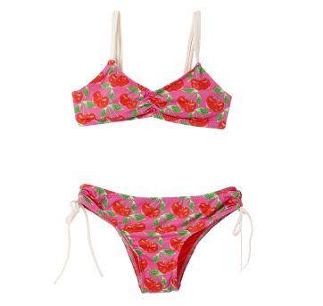 Biquini Rosa com Vermelho Estampado Fábula - 12 anos - Fábula