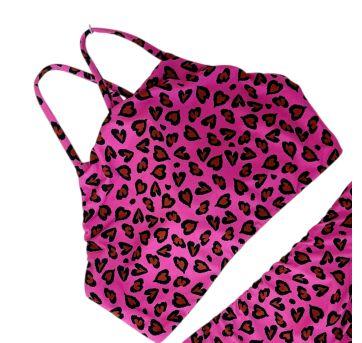 Biquini Rosa Shock Estampado Fábula - 6 anos - Fábula