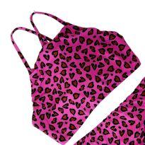 Biquini Rosa Shock Estampado Fábula - 6 anos - Fábula