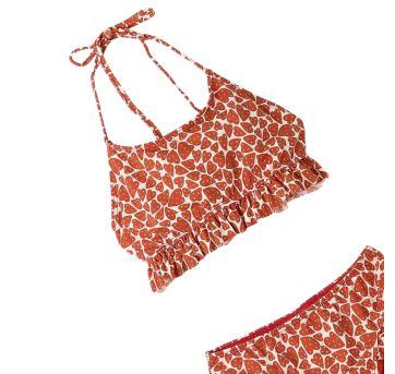 Biquini Vermelho Estampado Fábula - 6 anos - Fábula