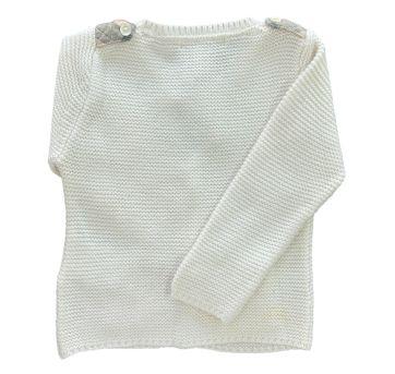 Casaco Cardigan Branco Burberry - 6 meses - Burberry