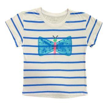 Camiseta Azul e Branca Alphabeto - 12 anos - Alphabeto