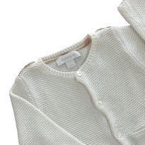 Casaco Cardigan Branco Burberry - 6 meses - Burberry