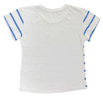 Camiseta Azul e Branca Alphabeto - 12 anos - Alphabeto