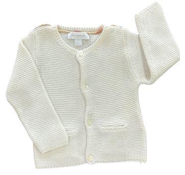 Casaco Cardigan Branco Burberry - 6 meses - Burberry