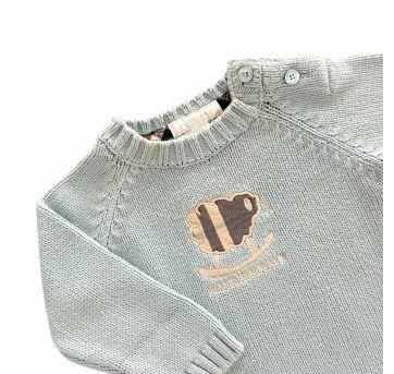 Casaco Manga Longa Azul Burberry - 3 meses - Burberry