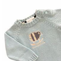 Casaco Manga Longa Azul Burberry - 3 meses - Burberry