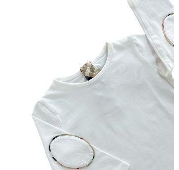 Camisa Meia Estação  Branca Burberry - 9 meses - Burberry