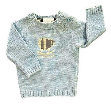 Casaco Manga Longa Azul Burberry - 3 meses - Burberry