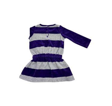Vestido Manga Longa Cinza e Roxo Ralph Lauren - 6 meses - Ralph Lauren