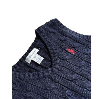 Roupa Colete Tricô Azul Ralph Lauren - 6 meses - Ralph Lauren