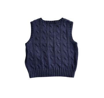 Roupa Colete Tricô Azul Ralph Lauren - 6 meses - Ralph Lauren