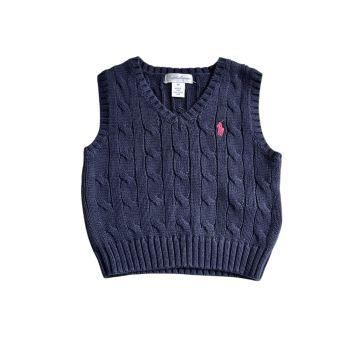 Colete Tricô Azul Ralph Lauren - 6 meses - Ralph Lauren