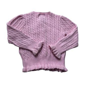 Roupa Blusa Tricô com Babados Rosa Ralph Lauren - 18 meses - Ralph Lauren
