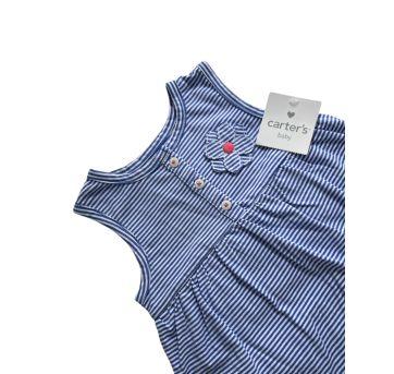 Body Vestido Listrado Carter`s - 18 meses - Carter`s