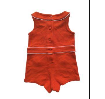 Macacão Short Laranja Janie&Jack - 3 a 6 meses - Janie and Jack