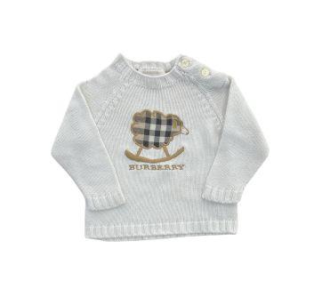 Casaco Manga Longa Branco Burberry - 6 meses - Burberry