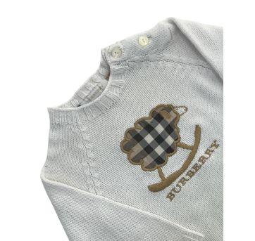 Casaco Manga Longa Branco Burberry - 6 meses - Burberry