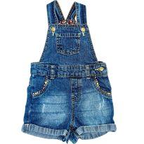 Jardineira macaquinho - 9 a 12 meses - Denim