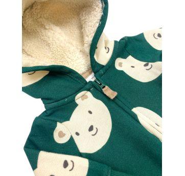 Macacão moletom com capuz sherpa - Recém Nascido - Carter`s