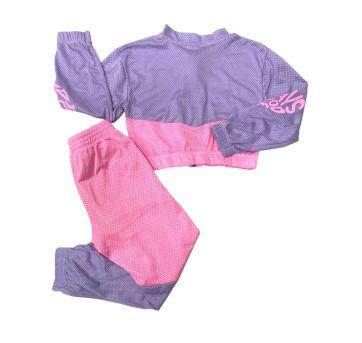 Conjunto Roxo e Rosa Catavento - 6 anos - etiqueta foi cortada