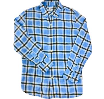 Camisa Infantil GAP Xadrez Azul de Manga Longa - 10 anos - Gap Kids
