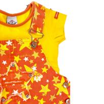 Jardineira Lilica Ripilica com Camiseta Amarela – Estampa Estrelas - 2 anos - Lilica Ripilica