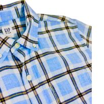 Camisa Infantil GAP Xadrez Azul de Manga Longa - 10 anos - Gap Kids