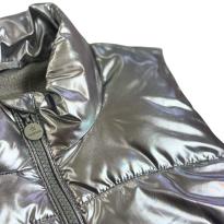 Colete Infantil Alakazoo Metalizado Prata com Zíper Frontal - 10 anos - Fuzarka