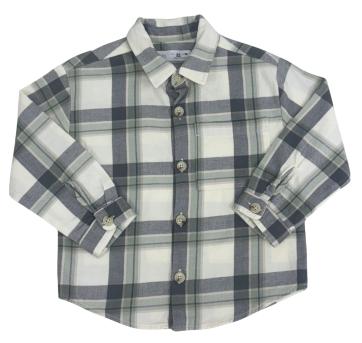Camisa Infantil Zara Xadrez Verde e Cinza com Manga Longa - 10 anos - Zara