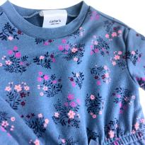 Macacão Infantil Carter’s Azul com Estampa Floral e Laço Frontal - 0 a 3 meses - Carter`s