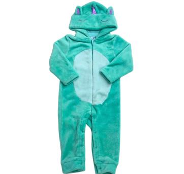 Macacão Plush Infantil Tip Top Verde Unicórnio com Capuz - 5 anos - Tip Top