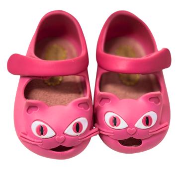 Sapatilha Infantil Rosa com Gatinho Divertido - 15 - Melissa